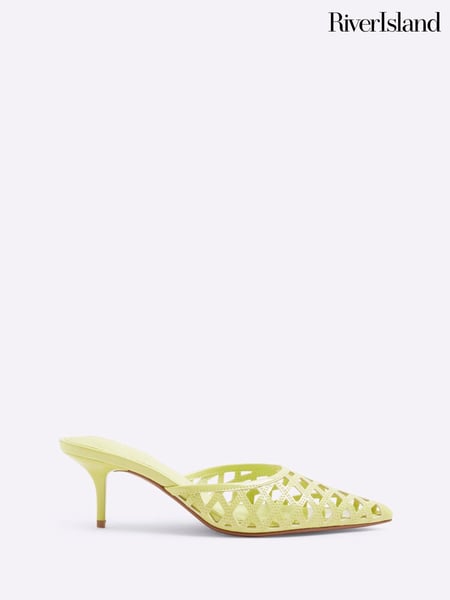 River Island Green Lattice Mule Court Shoes (F69361) | € 69