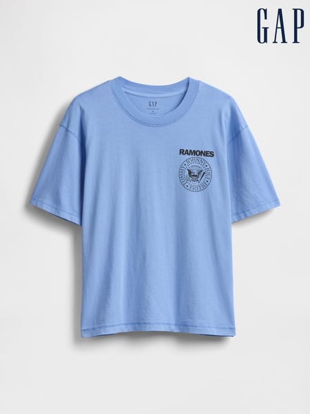 Gap Blue Ramones Heavyweight Cropped Graphic T-Shirt (F69868) | € 62