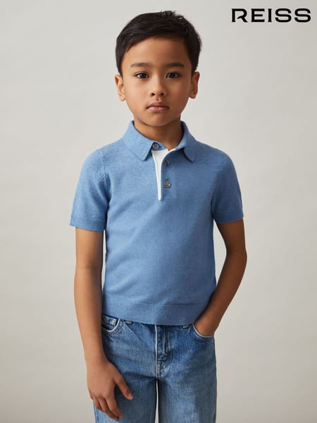 Reiss Blue Finch Contrast Placket Polo Shirt With Cotton (F69993) | € 50