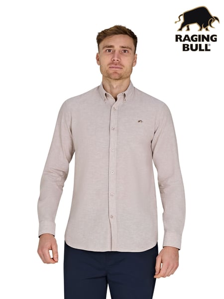 Raging Bull Natural Classic Long Sleeve Linen Shirt (F72960) | € 109 - € 125