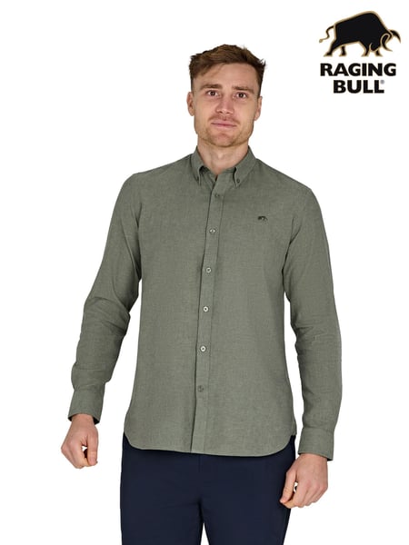 Raging Bull Green Classic Long Sleeve Linen Shirt (F72963) | € 109 - € 125