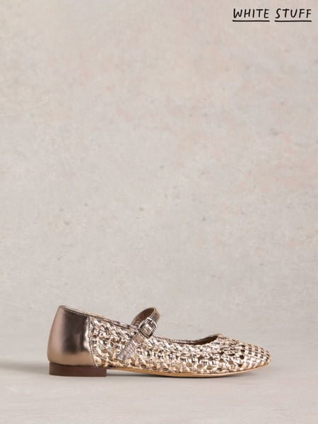 White Stuff Metallic Winnie Woven Ballerinas (F74476) | € 113