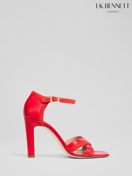 LK Bennett Red Lennon Suede & Nappa Colour Block Sandals (F74855) | € 420