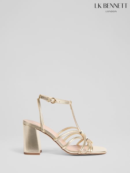 LK Bennett Metallic Noelle Pale Nappa Leather Tubular Oloid Sandals (F74867) | € 466