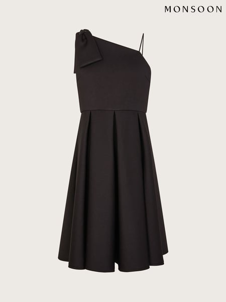 Monsoon Black Nina Asymmetrical Bow Strap Prom Dress (F75291) | € 75 - € 83