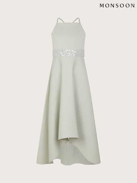 Monsoon Green Strappy Sequin High Low Prom Dress (F75294) | € 75 - € 83