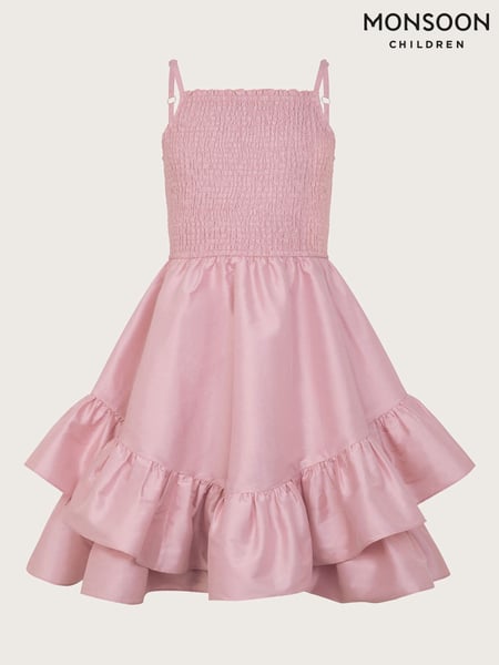 Monsoon Pink Clariska Smocked Taffeta Prom Dress (F75303) | € 75 - € 83
