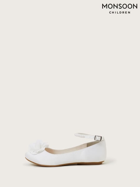 Monsoon Natural Flower Pearl Strap Ballet Flats (F75383) | € 37 - € 44
