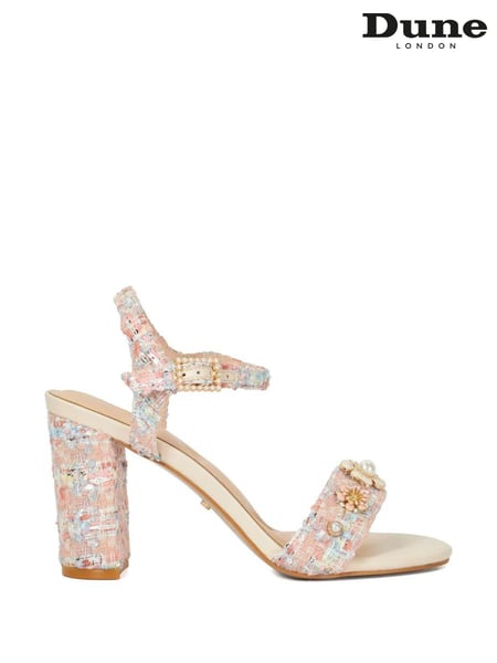 Dune London Pink Mention Enamel Boucle Flower Platform Sandals (F75488) | € 154