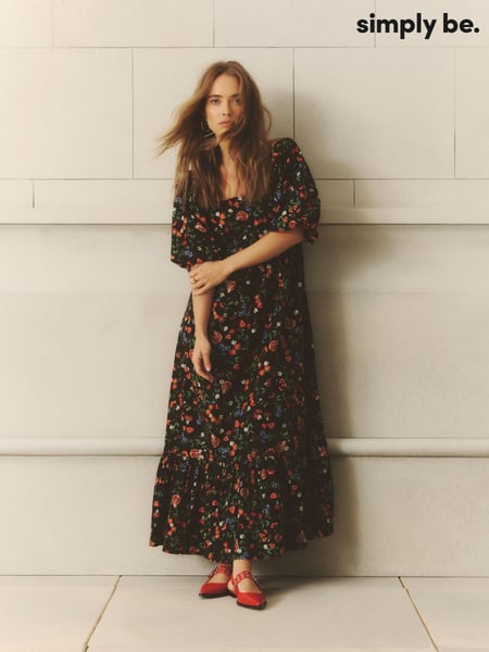 Simply Be Black Poplin Maxi 100% Cotton Dress (F75853) | € 108