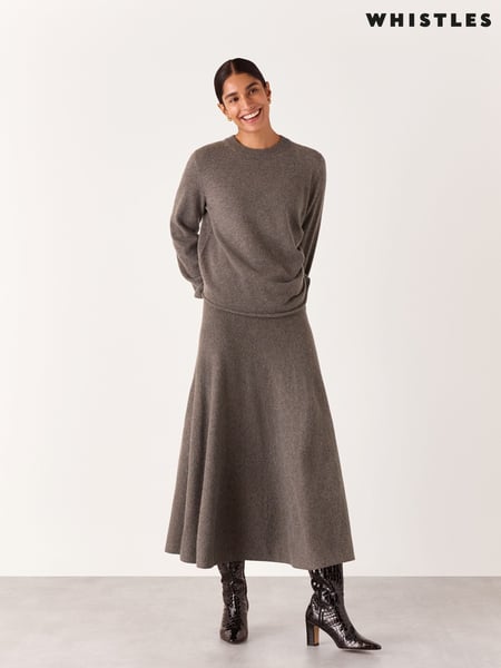 Whistles Nude Knitted Midi Skirt (F76783) | € 186
