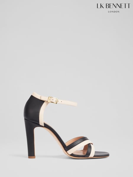 LK Bennett Black Nappa Leather Colour Block Sandals (F76789) | € 420