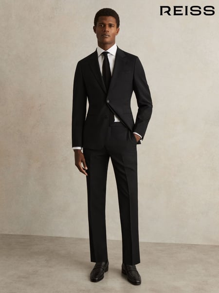 Reiss Black Promise Slim-Fit Wool-Blend Suit Trousers (F77537) | € 200