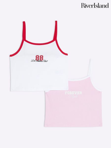 River Island Red Girls Tank Tops 2 Pack (F78048) | € 22