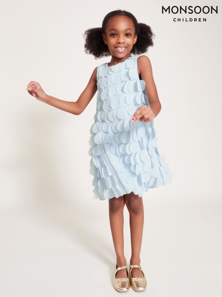 Monsoon Blue Jazzy Scallop Frill Shift Dress (F82960) | € 75 - € 90