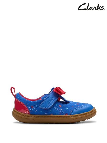 Clarks Blue Standard Fit (F) Print Roal Dahl ash Bow Toddler Shoes (F83019) | € 66