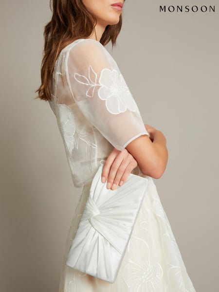 Monsoon Natural Talia Twisted Satin Clutch Bag (F83212) | € 70
