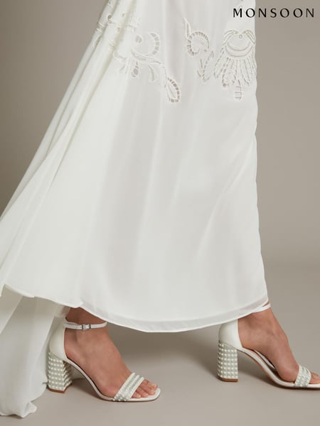 Monsoon Natural Bridal Penelope Pearl Heeled Sandals (F83235) | € 187