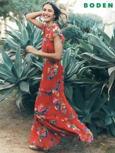 Boden Red Sleeveless Ruffle Dress (F83376) | € 251
