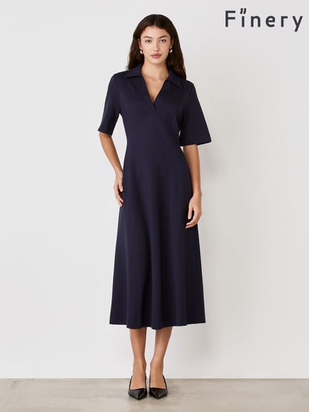 Finery Navy Trinity Ponte Jersey Midi Dress (F84280) | € 92