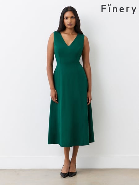 Finery Green Adele Bottle Ponte Jersey Midi Dress (F84293) | € 92
