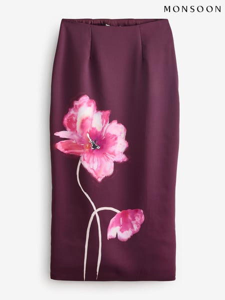 Monsoon Red Elizabeth Floral Midi Skirt (F84860) | € 54