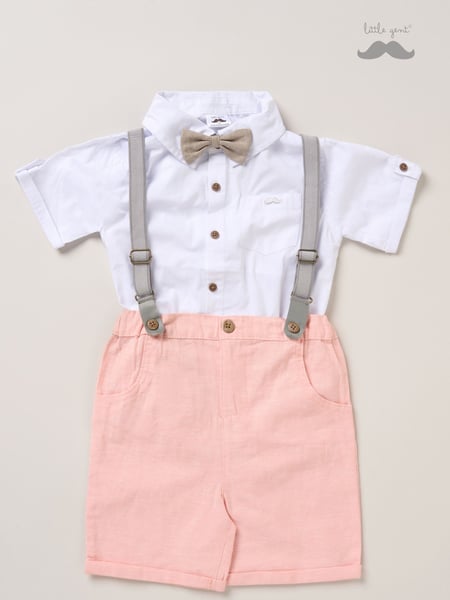Little Gent Blue Shirt Shorts and Braces Outfit Set (F85703) | € 47 - € 50