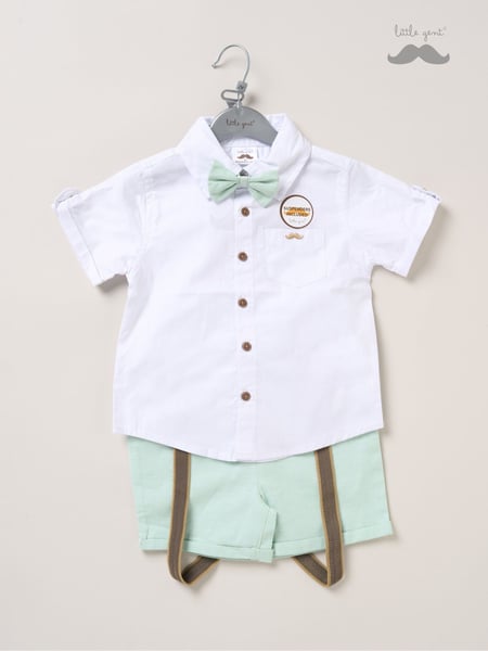 Little Gent Bodysuit Shirt Shorts and Braces Outfit Set (F85707) | € 44