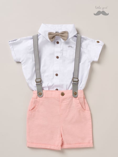 Little Gent Bodysuit Shirt Shorts and Braces Outfit Set (F85723) | € 44