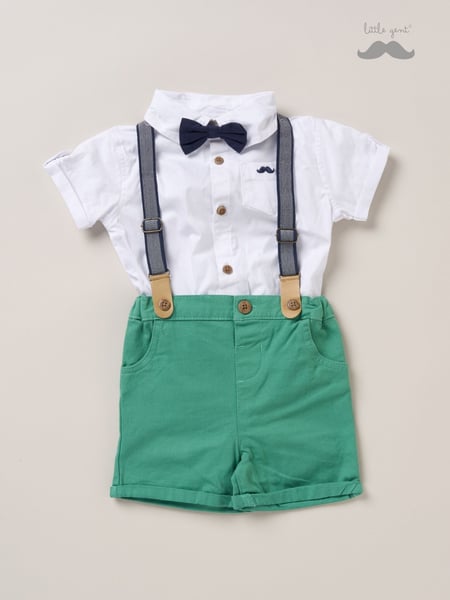 Little Gent Bodysuit Shirt Shorts and Braces Outfit Set (F85726) | € 44