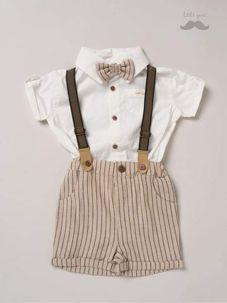 Little Gent Blue Shirt Shorts and Braces Outfit Set (F85800) | € 47 - € 50