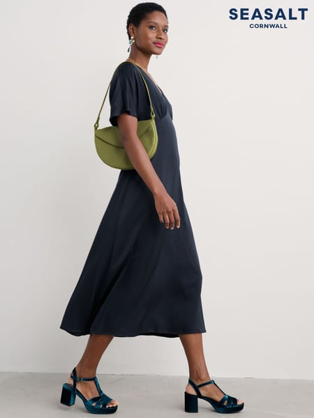 Seasalt Cornwall Blue Evenglow Satin Dress (F87160) | € 136