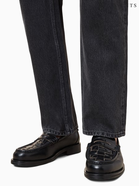 AllSaints Black Bloom Woven Loafers (F87690) | € 264