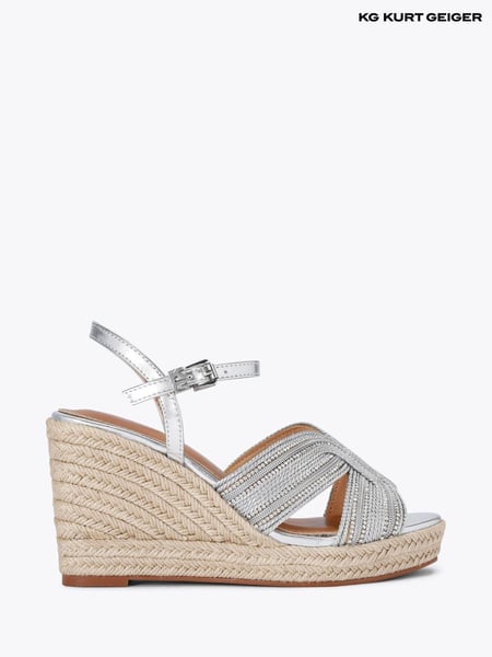 KG Kurt Geiger Silver Pose Wedge Sandals (F87870) | € 217