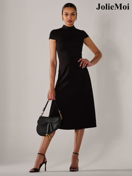 Jolie Moi Black Ponte Cap Sleeve Midi Dress (F88395) | € 109