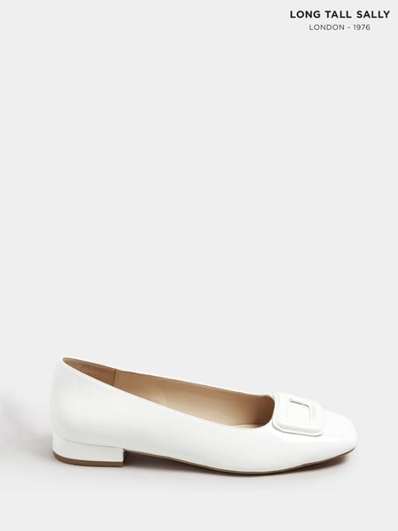 Long Tall Sally White Square Toe Patent Shoes (F88653) | € 73