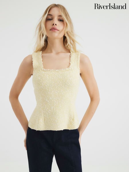 River Island Yellow Boucle Vest (F89917) | € 50