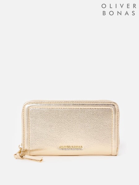 Oliver Bonas Gold Maddie Zip Around Purse (F90146) | € 47
