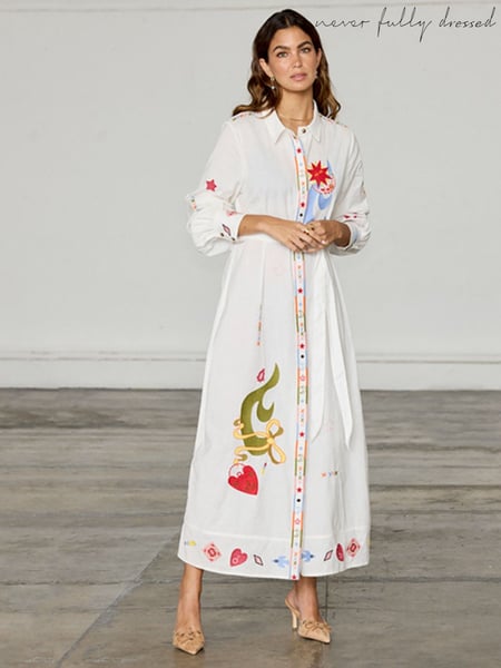 Never Fully Dressed White Enchanted Shirt Dress (F90417) | € 295