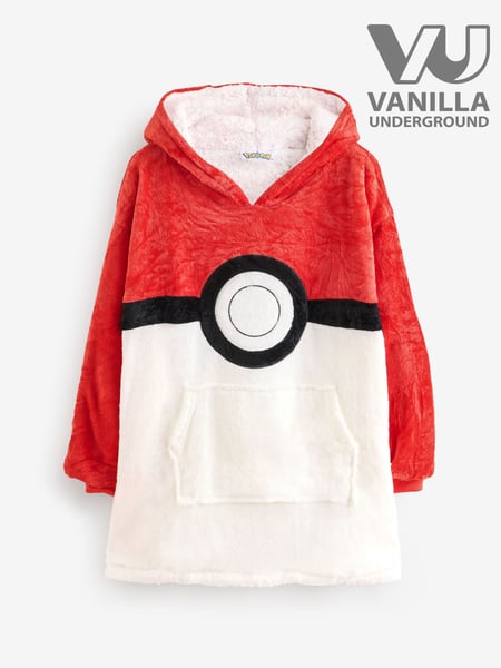 Vanilla Underground Large Unisex Kids Pokemon Pokeball Graphic Print Blanket 100% Cotton Hoodie (F90486) | 56 €