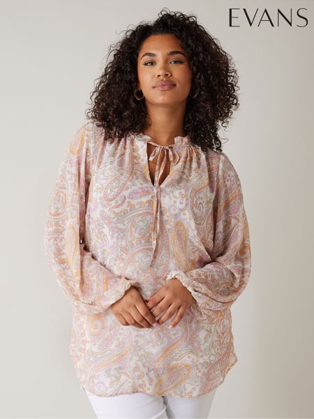 Evans Tie-Neck Long Sleeve Blouse (F90979) | € 22