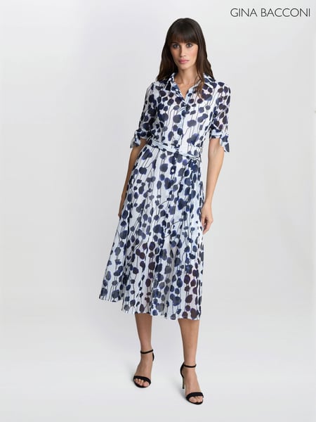Gina Bacconi Blue Adrienne Shirt Dress (F91608) | € 218