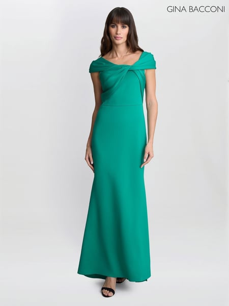 Gina Bacconi Green Willow Twist Knot Maxi Dress (F91619) | € 437