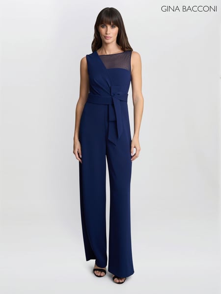 Gina Bacconi Blue Pia Crepe Jumpsuit (F91628) | € 499
