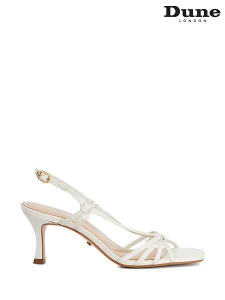 Dune London White Mischevious Knot Detail Heeled Sandals (F91794) | € 139