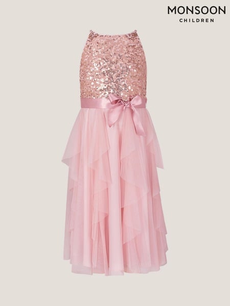 Monsoon Pink Sequin Waterfall Tulle Dress (F91882) | € 72 - € 78