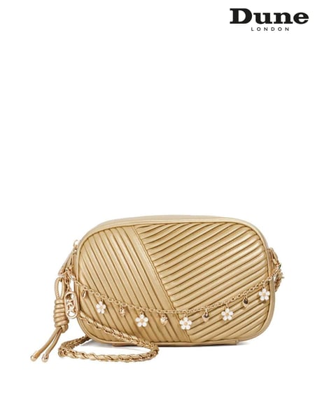 Dune London Gold Chancery Small Plisse Premium Cross-Body Bag (F94034) | € 170