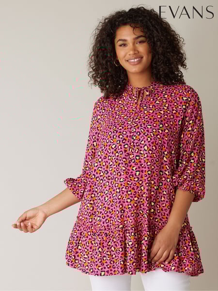Evans Tie-Neck Frilled Hem Tunic (F94808) | € 22