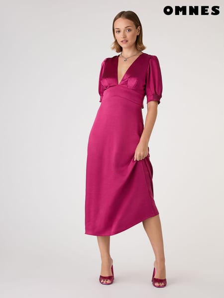 Omnes Pink Odette Midi Tie Back Dress (F95414) | € 148