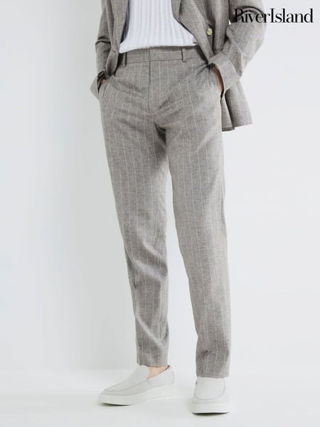 River Island Grey Stripe Suit Trousers (F96327) | € 78